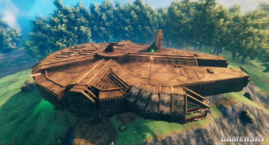 【单机】玩家在《Valheim: 英灵神殿》中搭建千年隼 原木材料细致还原